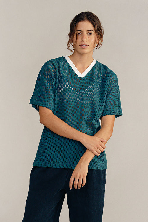 Myles Mesh Jersey | Jungmaven Hemp Clothing & Accessories / model_desc: Nadia is 5’7” wearing S