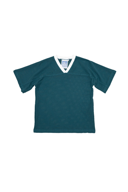 Miles Mesh Jersey | Jungmaven Hemp Clothing & Accessories / Color: Deep Teal w/ White