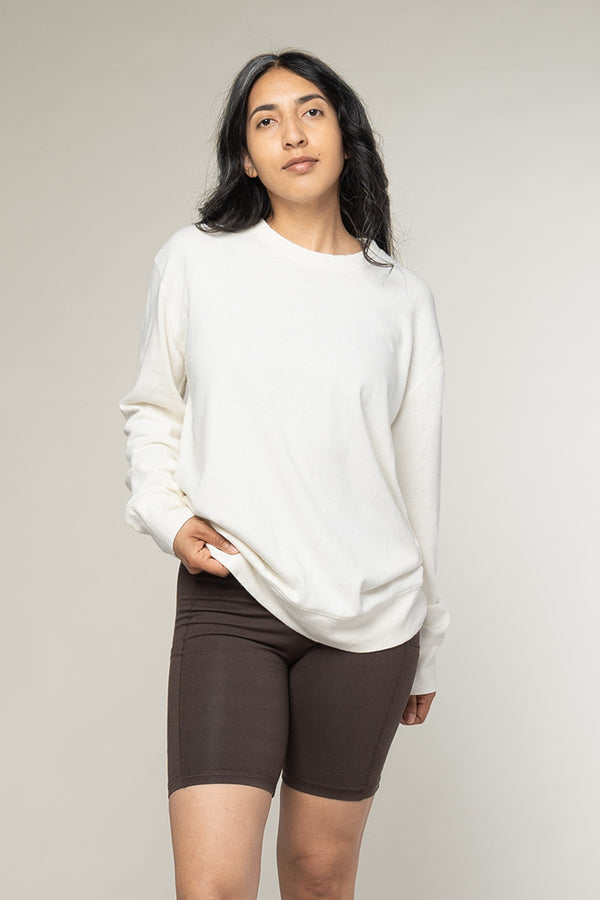 California Pullover | Jungmaven Hemp Clothing & Accessories / model_desc: Davina is 5’7” wearing S