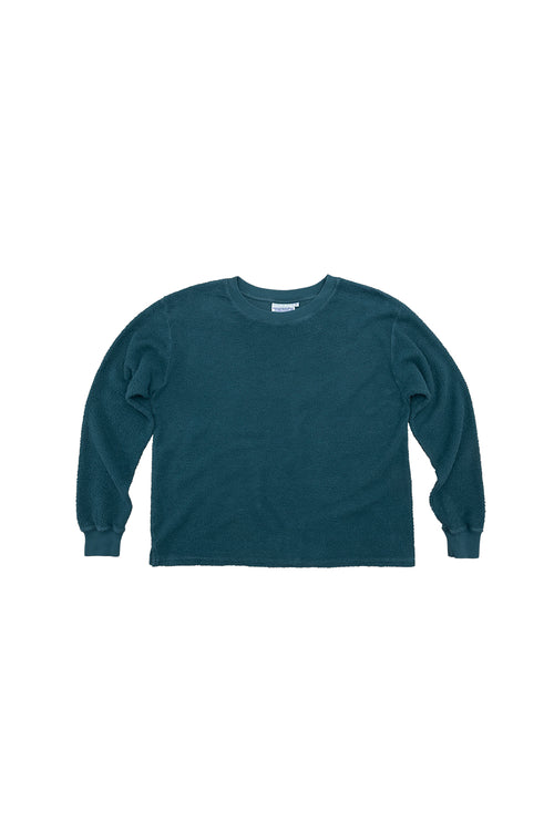 Campfire Sherpa Sweatshirt | Jungmaven Hemp Clothing & Accessories / Color: Deep Teal