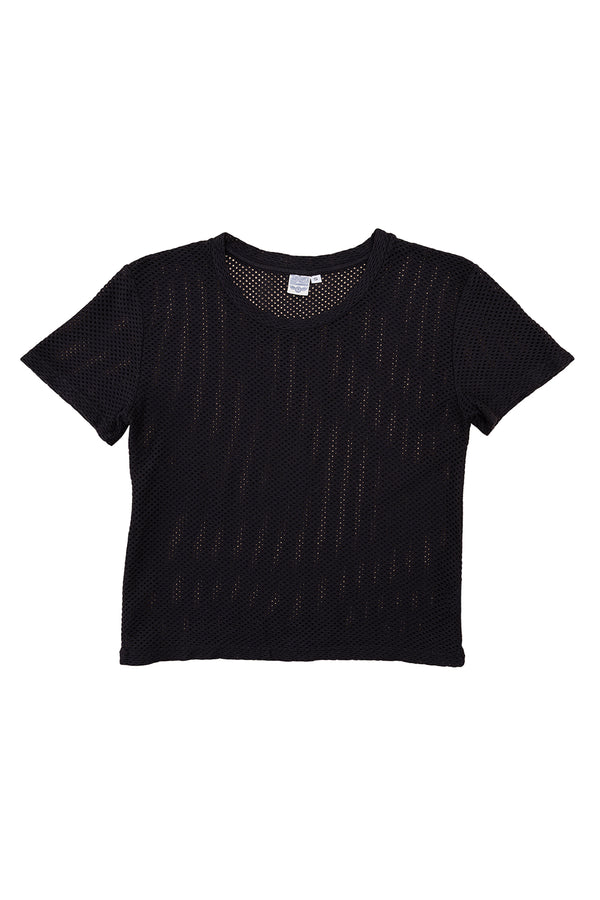 Carmen Mesh Cropped Tee | Jungmaven Hemp Clothing & Accessories / Color: Black