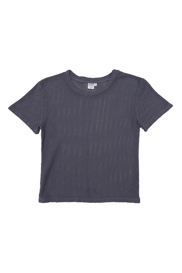 Carmen Mesh Cropped Tee | Jungmaven Hemp Clothing & Accessories / Color: Diesel Gray