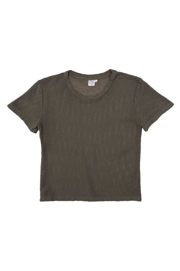 Carmen Mesh Cropped Tee | Jungmaven Hemp Clothing & Accessories / Color: Olive Green