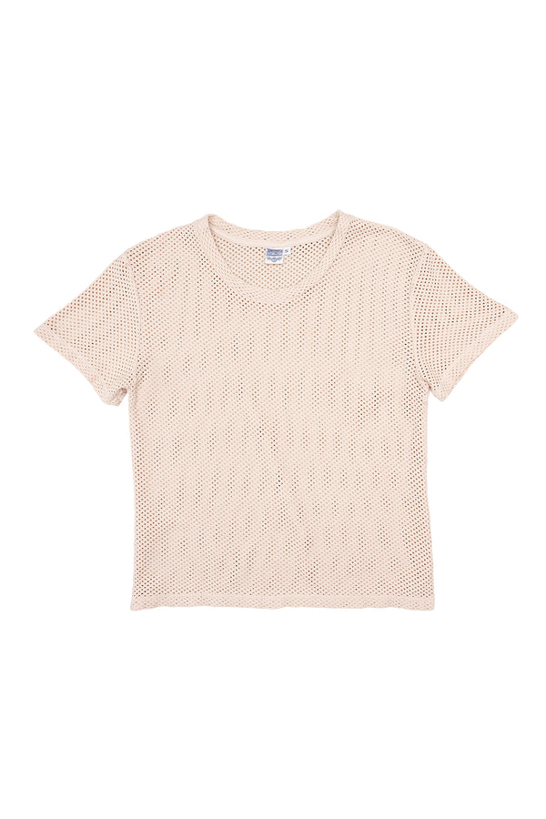 Carmen Mesh Cropped Tee | Jungmaven Hemp Clothing & Accessories / Color: Stucco Beige