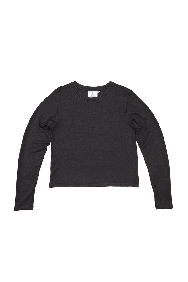 Cropped Bishop Long Sleeve Tee | Jungmaven Hemp Clothing & Accessories / Color: Black