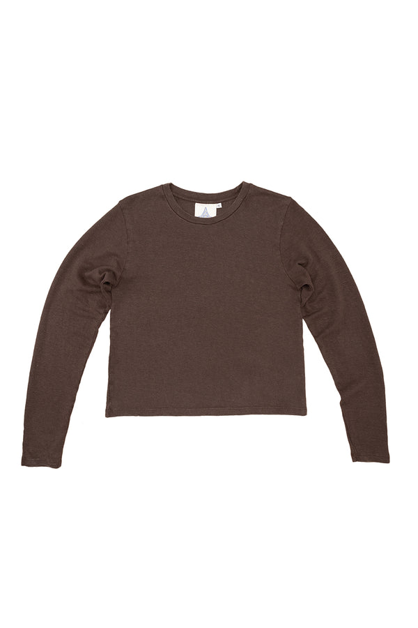 Cropped Bishop Long Sleeve Tee | Jungmaven Hemp Clothing & Accessories / Color: Coffee Bean