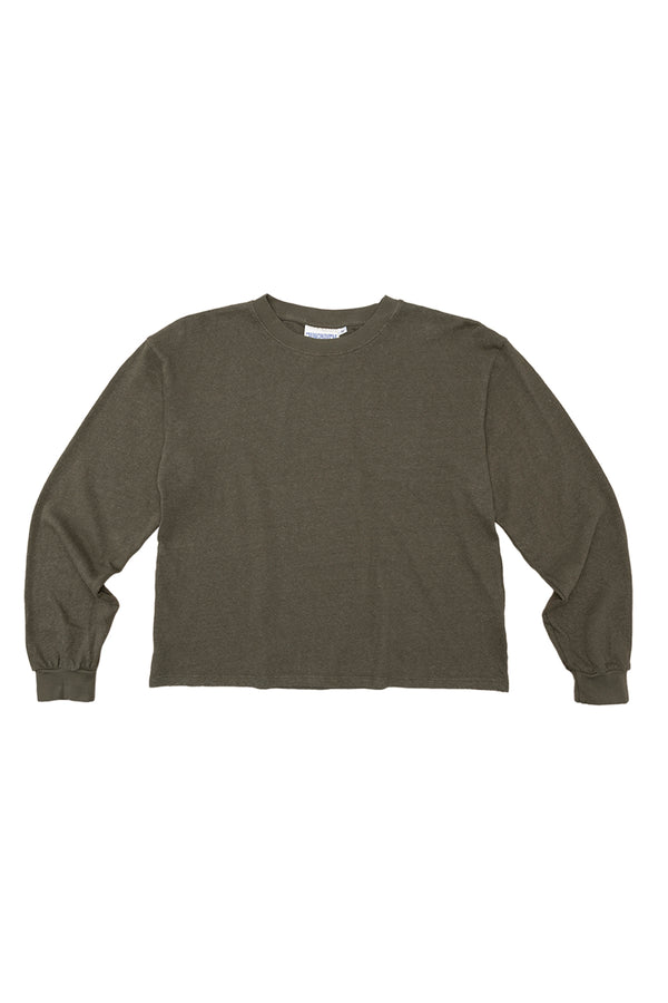 Cropped Long Sleeve Tee | Jungmaven Hemp Clothing & Accessories / Color: Olive Green