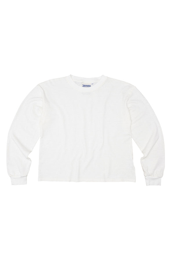 Cropped Long Sleeve Tee | Jungmaven Hemp Clothing & Accessories / Color: Washed White