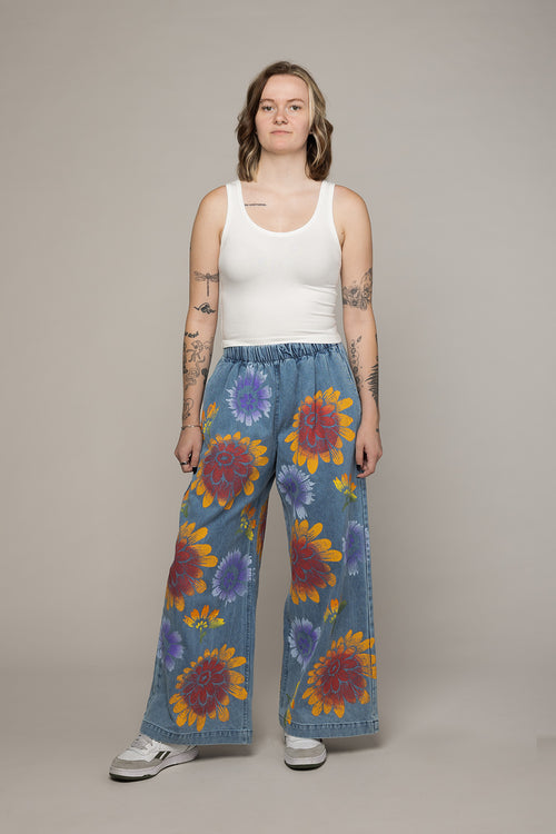 Dehlia Disco Denim Pant | Jungmaven Hemp Clothing & Accessories / model_desc: Kayla is 5’6” wearing S