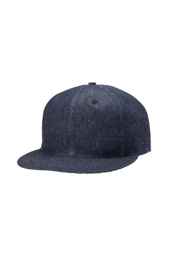 Field Cap | Jungmaven Hemp Clothing & Accessories / Color: Dark Denim with Red/White/Blue Stripe