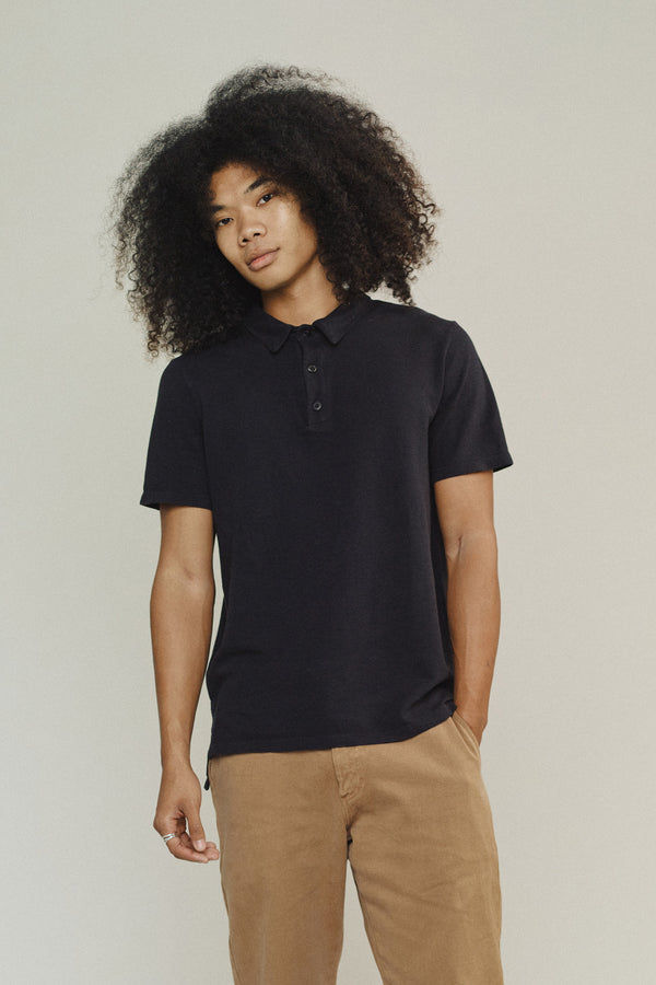Fields Polo | Jungmaven Hemp Clothing & Accessories / model_desc: Chaz is 6’2” wearing L