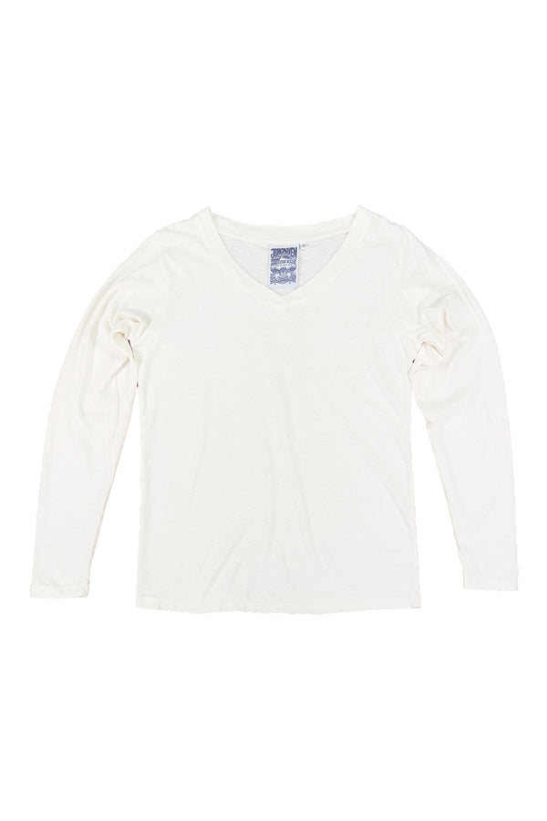 Finch Long Sleeve V-neck | Jungmaven Hemp Clothing & Accessories / Color: Washed White
