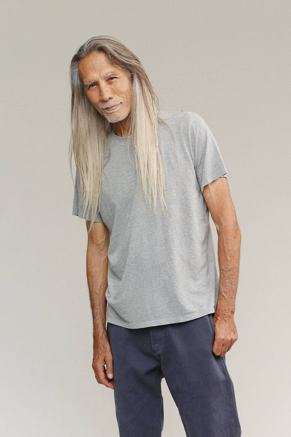 Heathered Jung Tee | Jungmaven Hemp Clothing & Accessories / model_desc: Martial is 6’2” wearing L