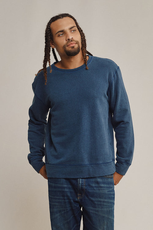 Heathered Fleece Tahoe Sweatshirt | Jungmaven Hemp Clothing & Accessories / model_desc: Davon is 6’0”