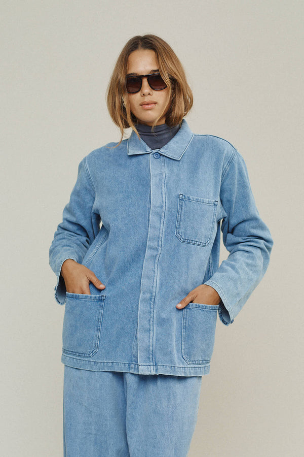 Denim Olympic Jacket | Jungmaven Hemp Clothing & Accessories / Color: