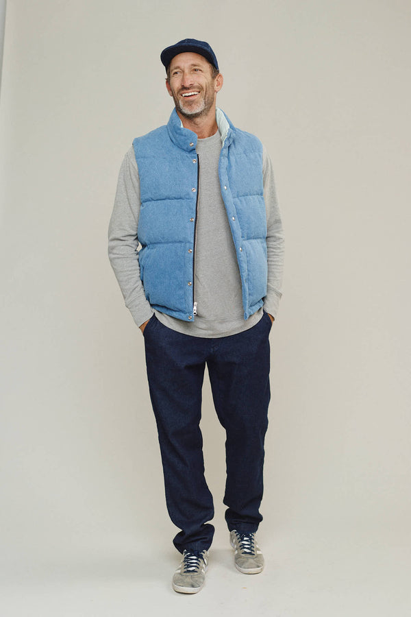 Hemp Denim Vest with Recycled Down | Jungmaven Hemp Clothing & Accessories / Color: