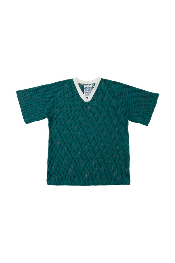 Miles Mesh Jersey | Jungmaven Hemp Clothing & Accessories / Color: Deep Teal w/ White