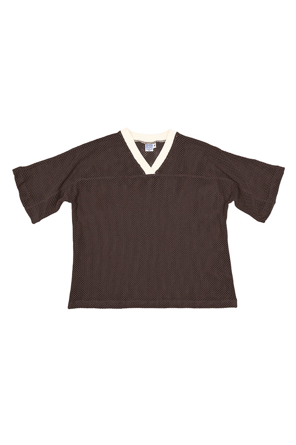 Miles Mesh Jersey | Jungmaven Hemp Clothing & Accessories / Color: Coffee Bean w/ Banana Crepe