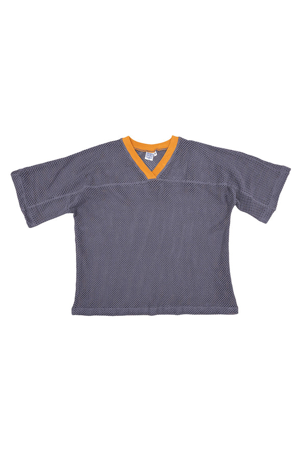 Miles Mesh Jersey | Jungmaven Hemp Clothing & Accessories / Color: Diesel Gray w/ Copper Row