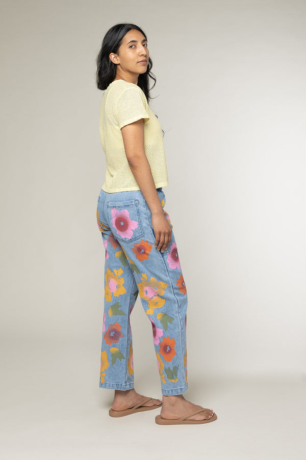 Floral Ocean Denim Pant | Jungmaven Hemp Clothing & Accessories / Color: