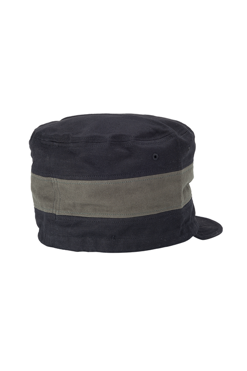 Tall Hemp Twill Cap by Phatee Wear | Jungmaven Hemp Clothing & Accessories / Color:  Black with Olive Stripe Back