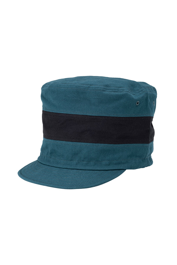 Tall Hemp Twill Cap by Phatee Wear | Jungmaven Hemp Clothing & Accessories / Color:  Teal with Black Stripe