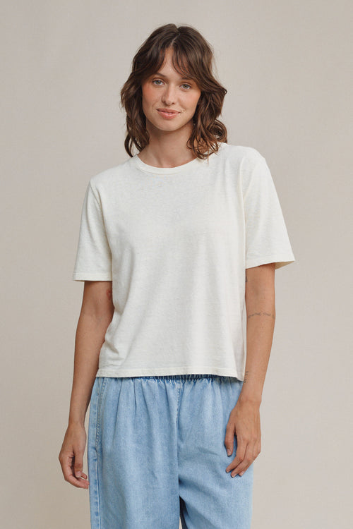 Silverlake Cropped Tee | Jungmaven Hemp Clothing & Accessories / model_desc: Tatchi is 5’9” wearing S