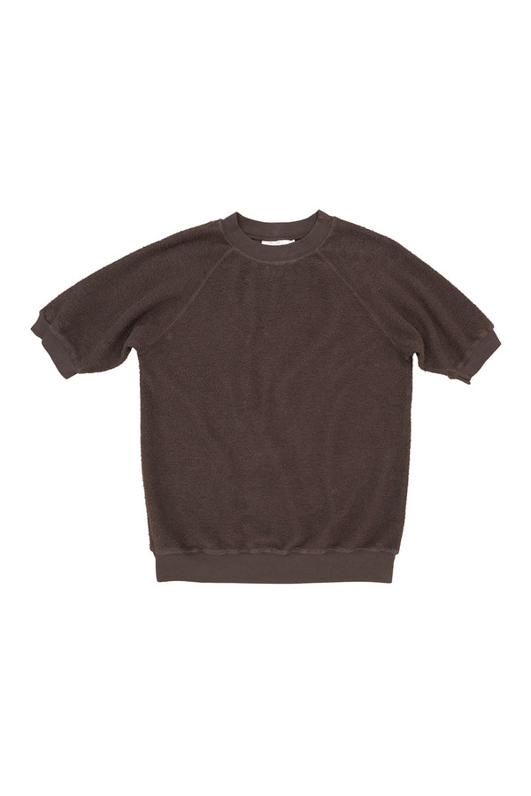 Short Sleeve Raglan Sherpa Sweatshirt | Jungmaven Hemp Clothing & Accessories / Color: Coffee Bean
