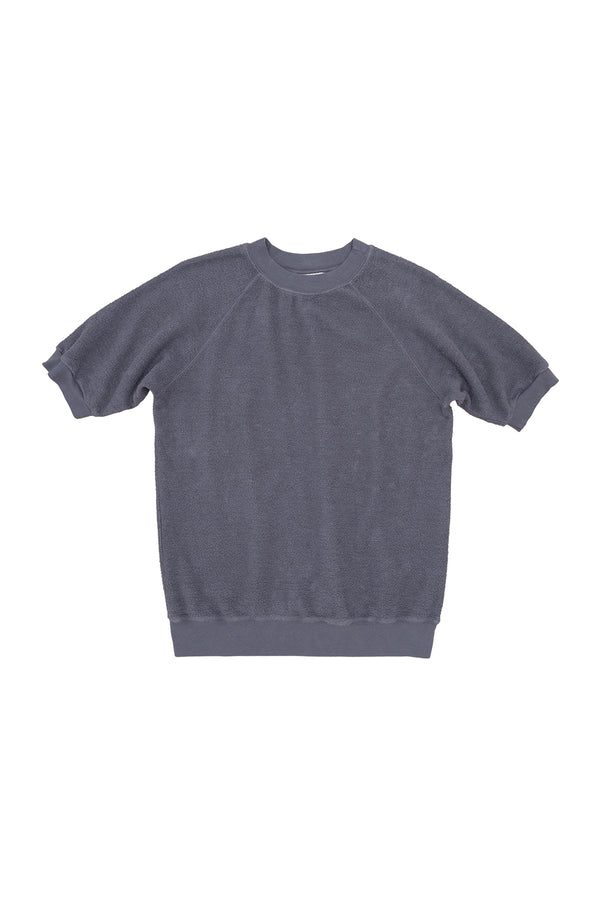 Short Sleeve Raglan Sherpa Sweatshirt | Jungmaven Hemp Clothing & Accessories / Color: Diesel Gray