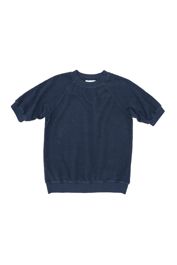 Short Sleeve Raglan Sherpa Sweatshirt | Jungmaven Hemp Clothing & Accessories / Color: Navy