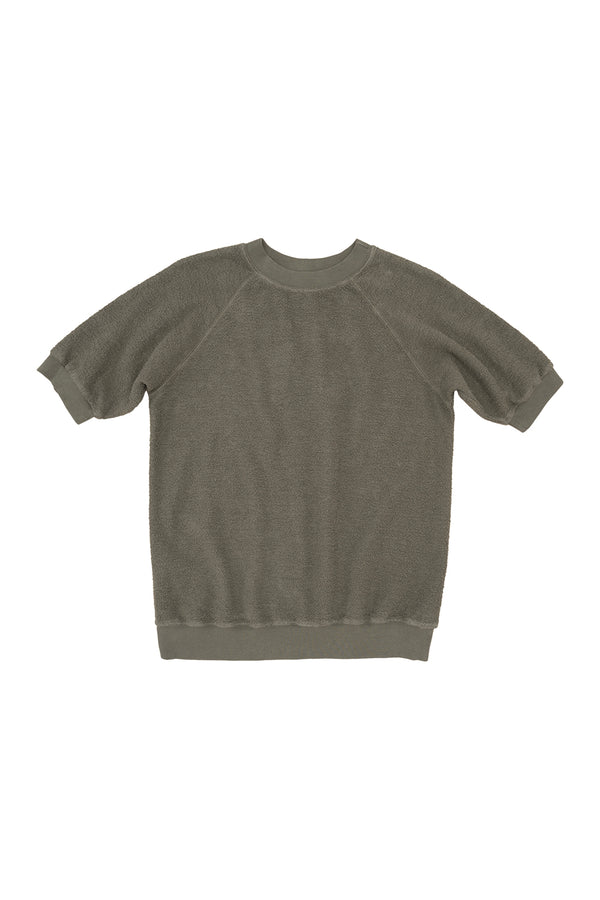 Short Sleeve Raglan Sherpa Sweatshirt | Jungmaven Hemp Clothing & Accessories / Color: Olive Green