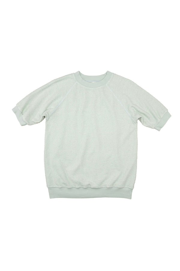 Short Sleeve Raglan Sherpa Sweatshirt | Jungmaven Hemp Clothing & Accessories / Color: Stormy Green