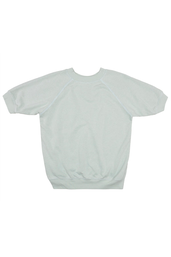 Short Sleeve Raglan Fleece Sweatshirt | Jungmaven Hemp Clothing & Accessories / Color: Stormy Green