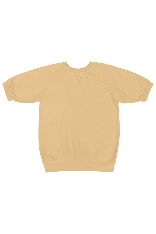 Short Sleeve Raglan Fleece Sweatshirt - Sale Colors | Jungmaven Hemp Clothing & Accessories / Color: Oat Milk