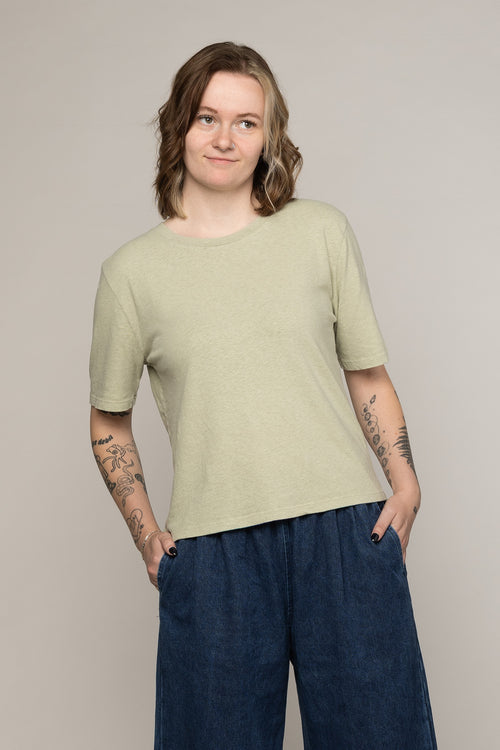 Silverlake Cropped Tee - Sale Colors  | Jungmaven Hemp Clothing & Accessories / model_desc: Kayla is 5’6” wearing S