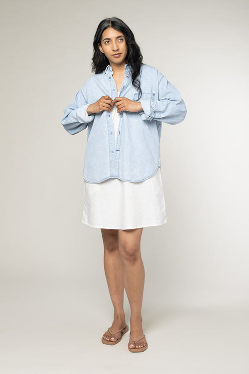 Vintage Denim Catalina Button Down Shirt | Jungmaven Hemp Clothing & Accessories / Color: