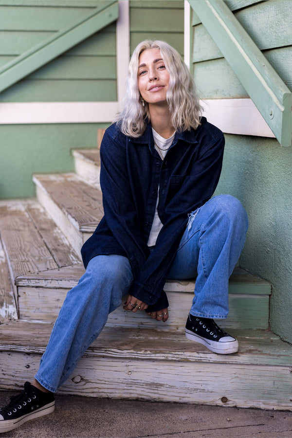 Denim Topanga Shirt | Jungmaven Hemp Clothing & Accessories / Color:
